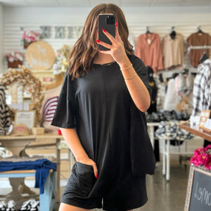 The Avery Reversable Romper Black
