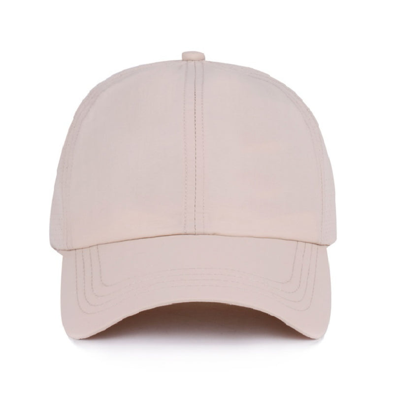 Crisscross Ponytail Dry Fit Cap Beige