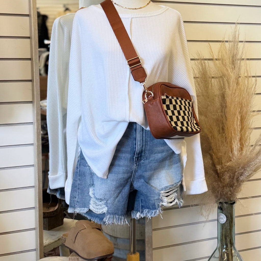 You Know Ribbed Dolmen Sleeve Top