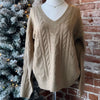 Always And Forever Open Stitch Sweater Beige