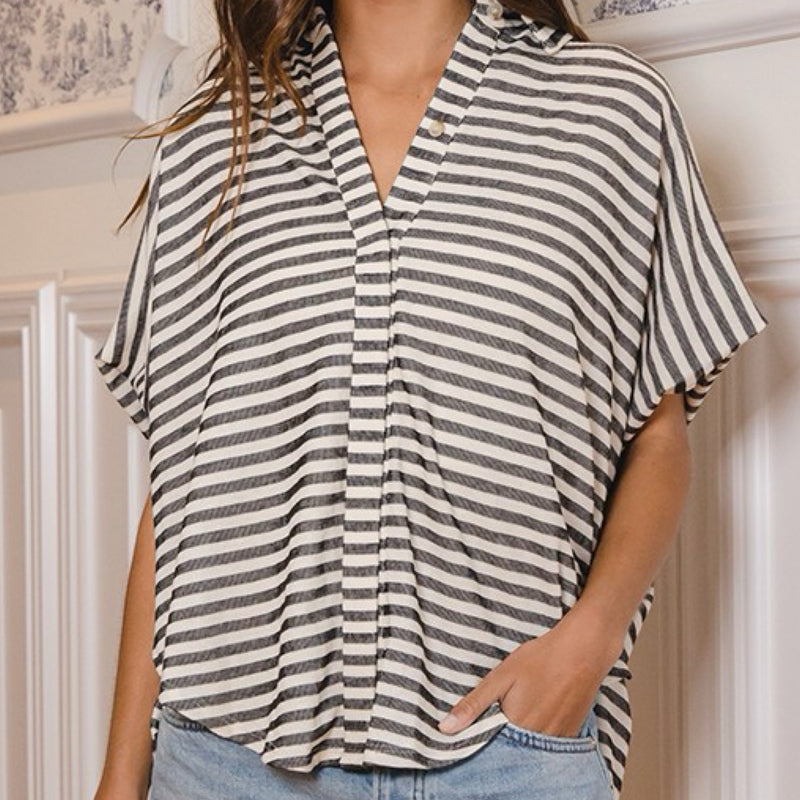 Call Me Lovely Dolmen Sleeve Top Black