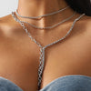 Layered Chain Pearl Charm Necklace Set