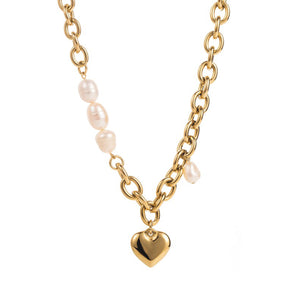 Pearl Heart Pendant Necklace