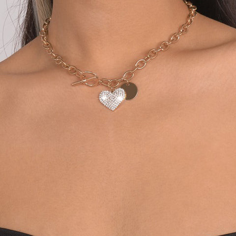 Heart Charm Station Necklace