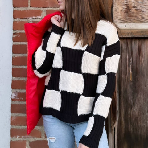 Talk About It Long Sleeve Stripped Sweater