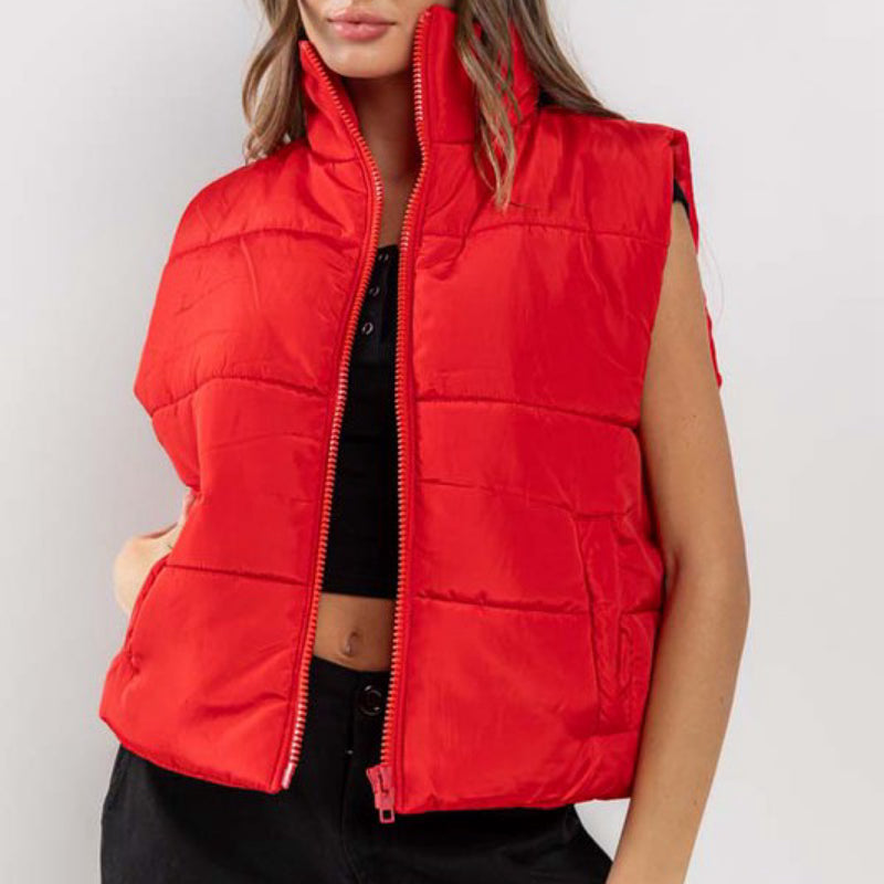 Keep Me Cozy Puffer Vest Red