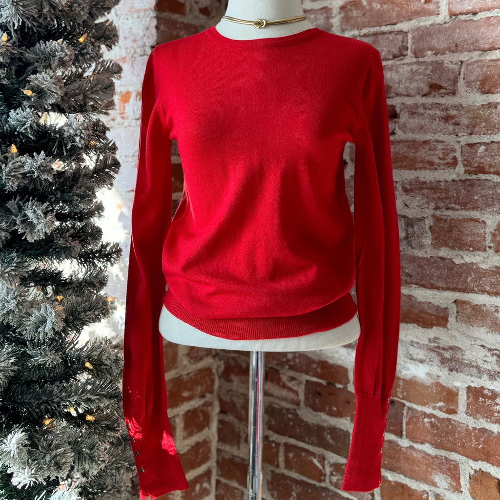 Choose Wisely Round Neck Sweater Red