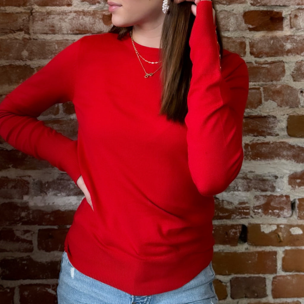 Choose Wisely Round Neck Sweater Red
