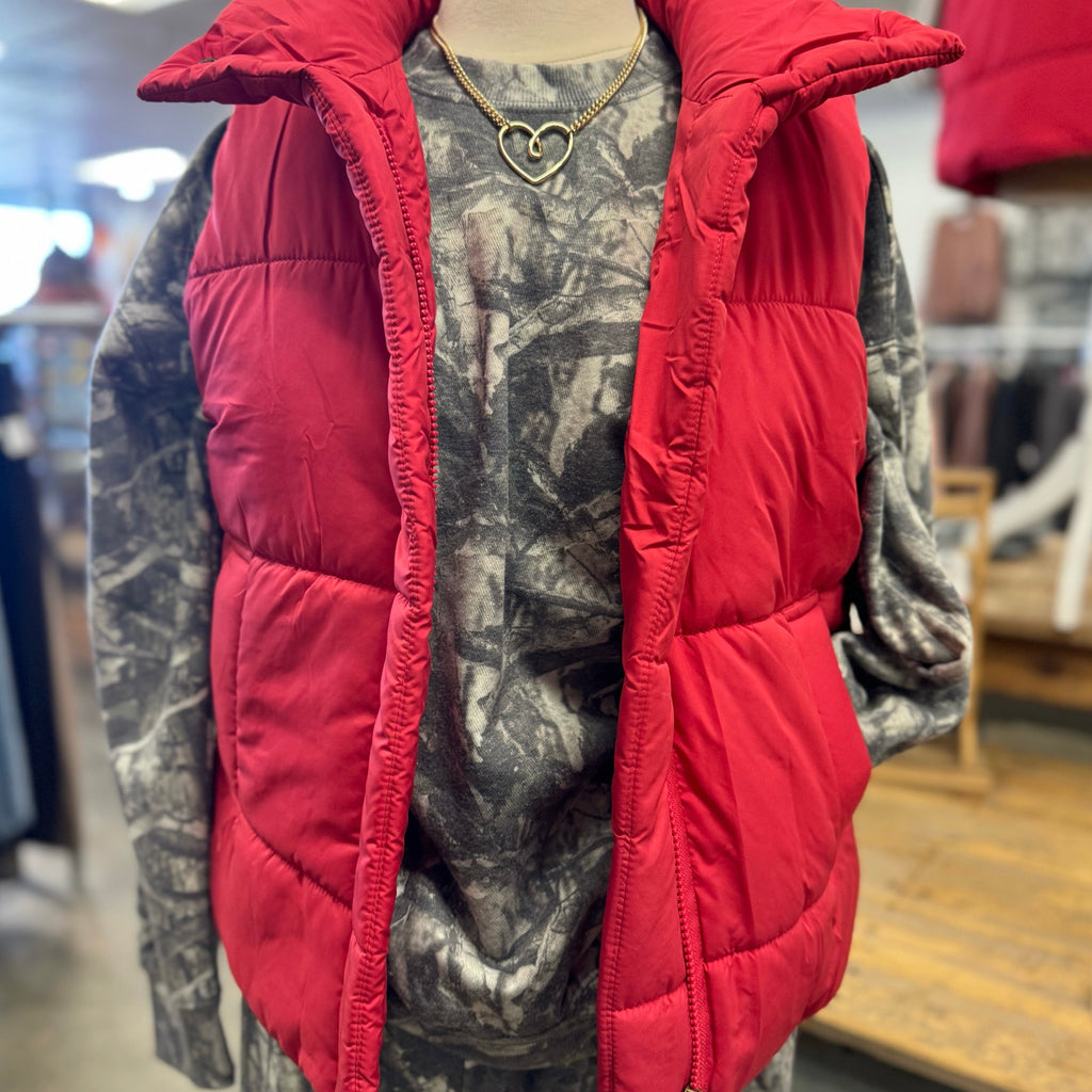 Merry And Bright Oversized Vest Red