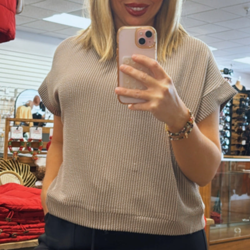 Hannah Ribbed Cap Sleeve Top