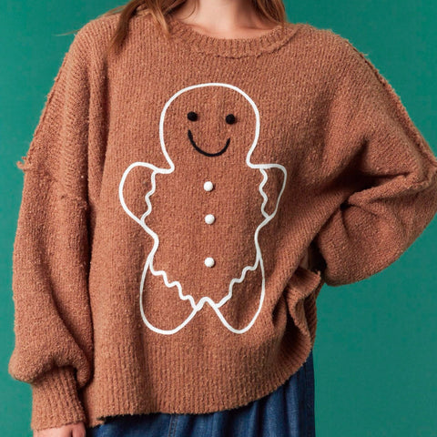 Santa’s Coming Striped Crew Neck Sweater