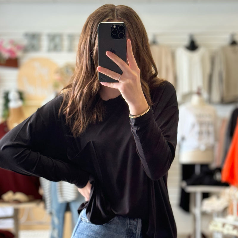 Why Can't You Ribbed Long Sleeve Top