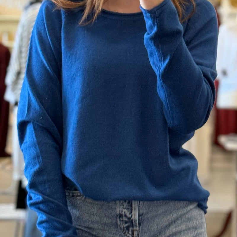 Forever In Love Round Neck Sweater Classic Blue
