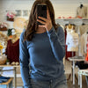 Forever In Love Round Neck Sweater Dusty Blue