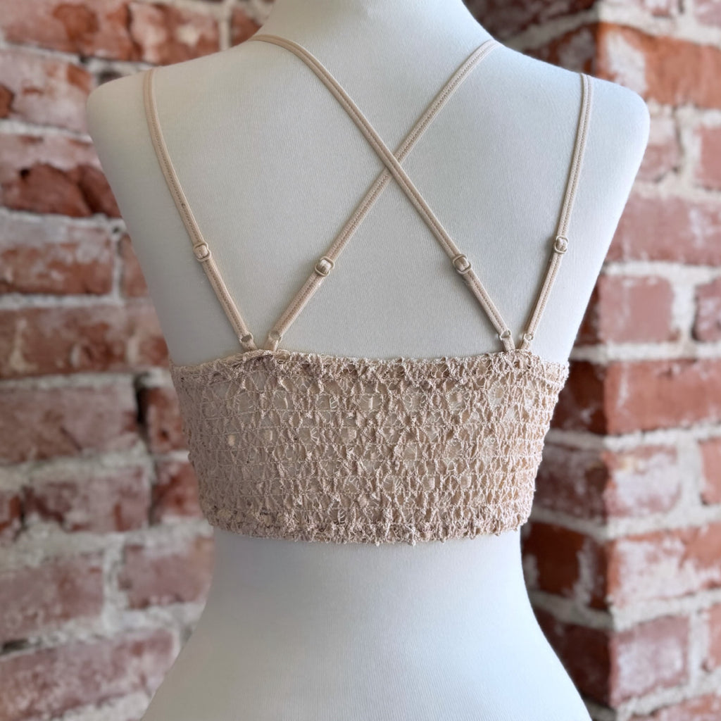 All The Romance Lace Bralette Beige