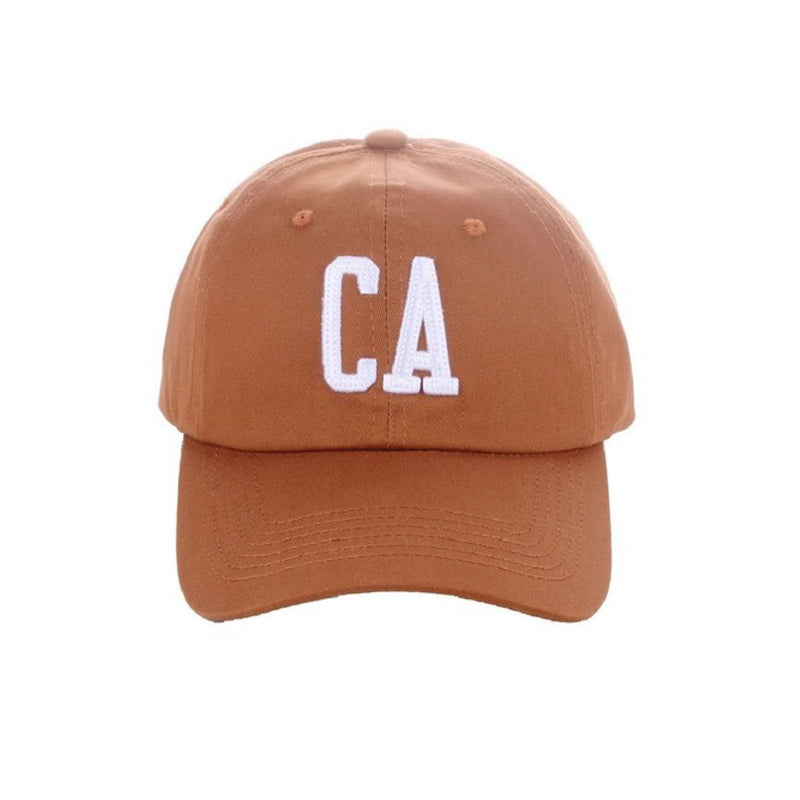 Cail Embroidered Cotton Baseball Cap Camel