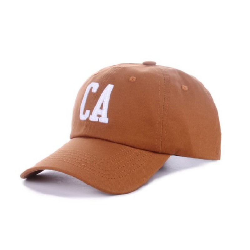 Cail Embroidered Cotton Baseball Cap Camel