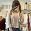 Next Up Color Block Sweater Taupe