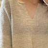 Leonie V-Neck Patch Knit Top