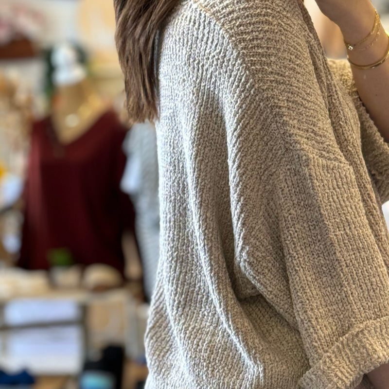 Leonie V-Neck Patch Knit Top