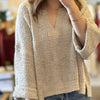 Leonie V-Neck Patch Knit Top