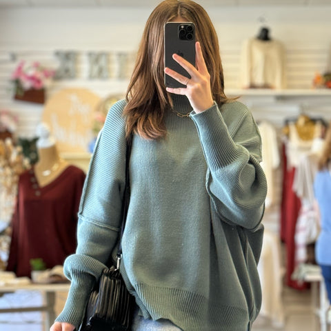 When I Go Acid Washed Sweater Rust