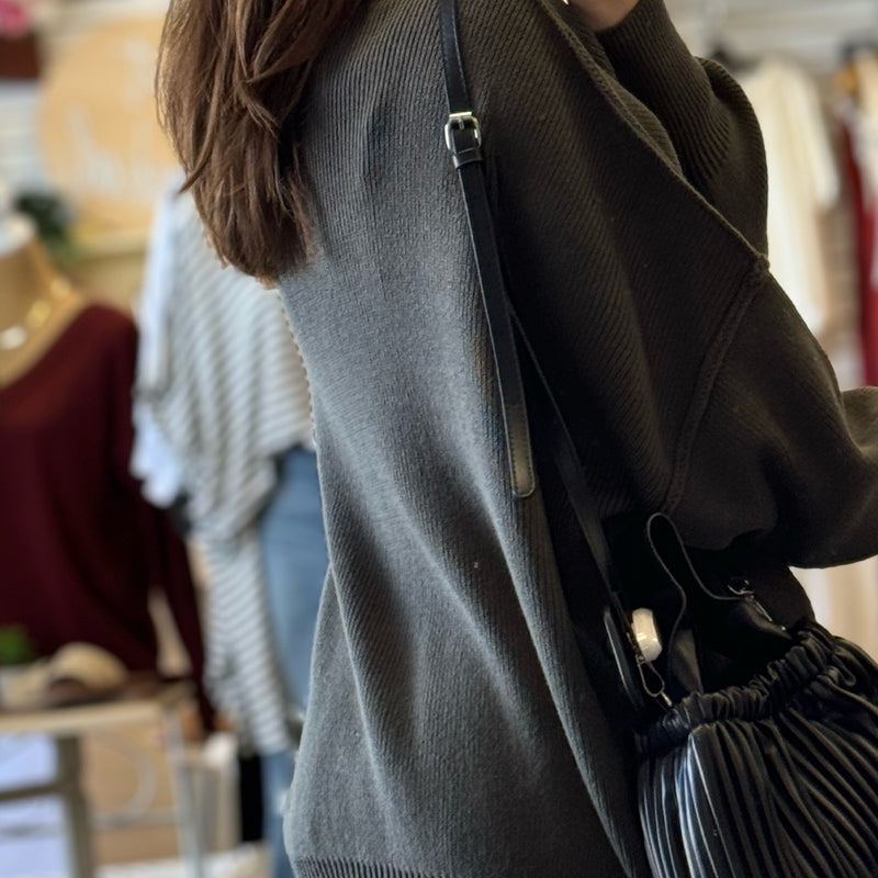 Lucky To Have You Side Slit Oversized Sweater