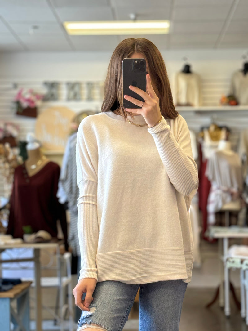Make Your Choice Dolmen Sleeve Sweater ( 2 colors!)