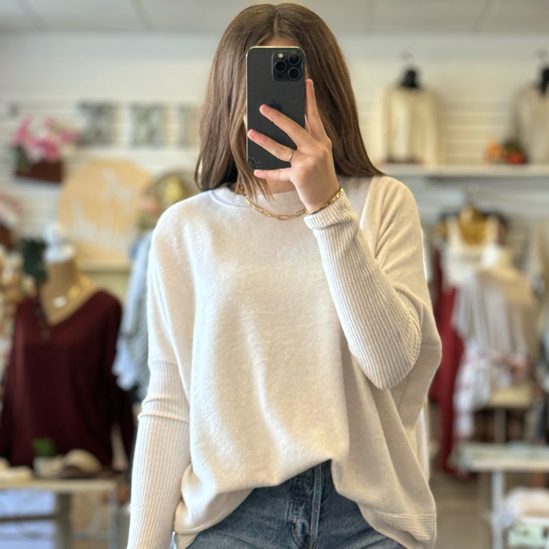 Make Your Choice Dolmen Sleeve Sweater ( 2 colors!)