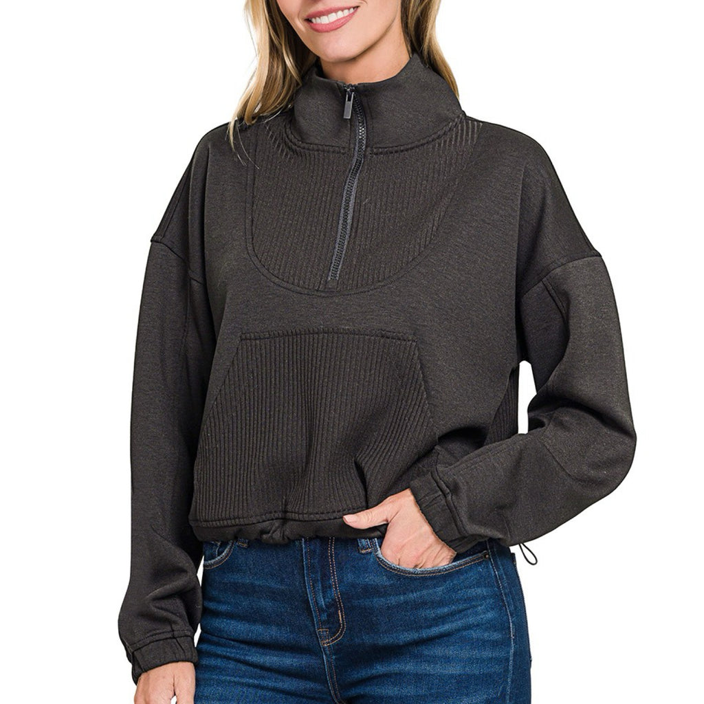 So Me Scuba Half Zip Pullover Black
