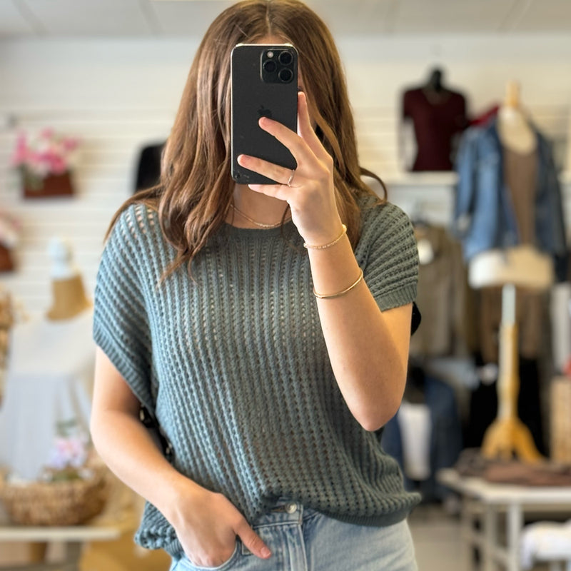 Keep Your Secrets Crochet Knit Sweater Top