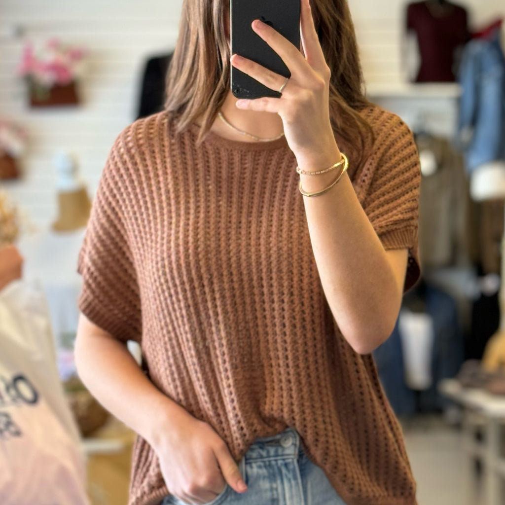 Keep Your Secrets Crochet Knit Sweater Top