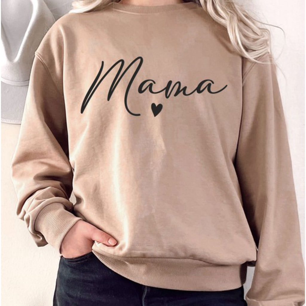 Mama Heart Graphic Print Sweatshirt