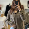 Elaine Long Sleeve Corduroy Top Olive