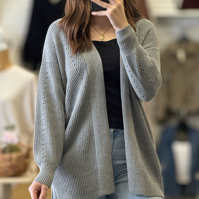 Moment Of Truth Eyelet Cardigan
