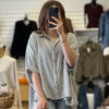 Style Vibe Button Down Top Black