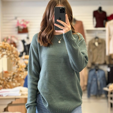 When I Go Acid Washed Sweater Rust