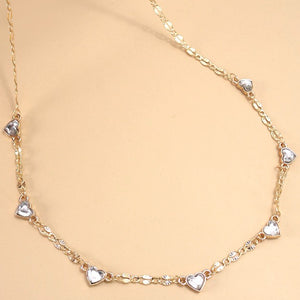 Heart Stone Station Necklace