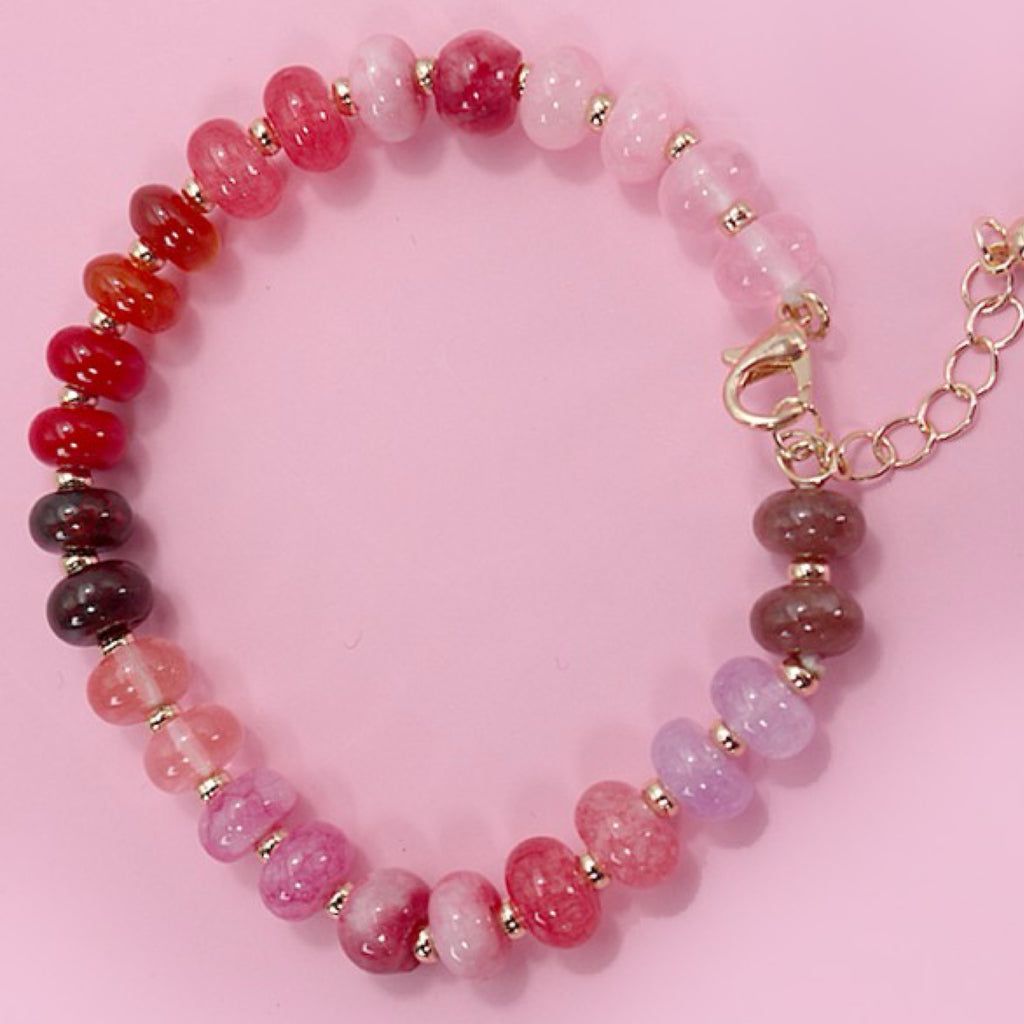 Natural Agate Semi Precious Bead Braclet
