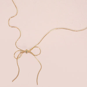 Snake Chain Bow Necklace