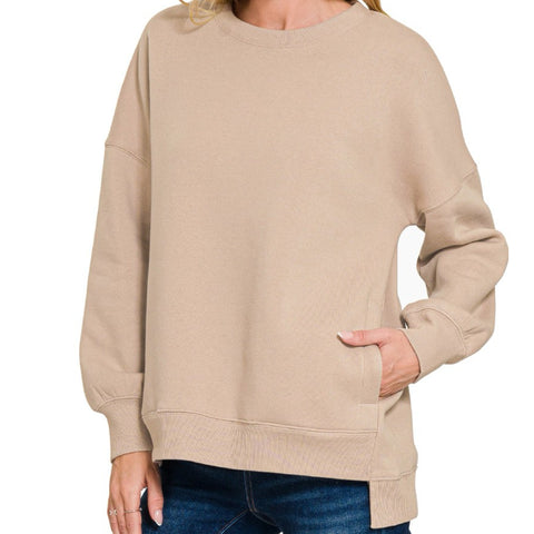 When I Go Acid Washed Sweater Rust