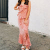 Know More Secrets Jaquard Ruffle Midi Dress Blush