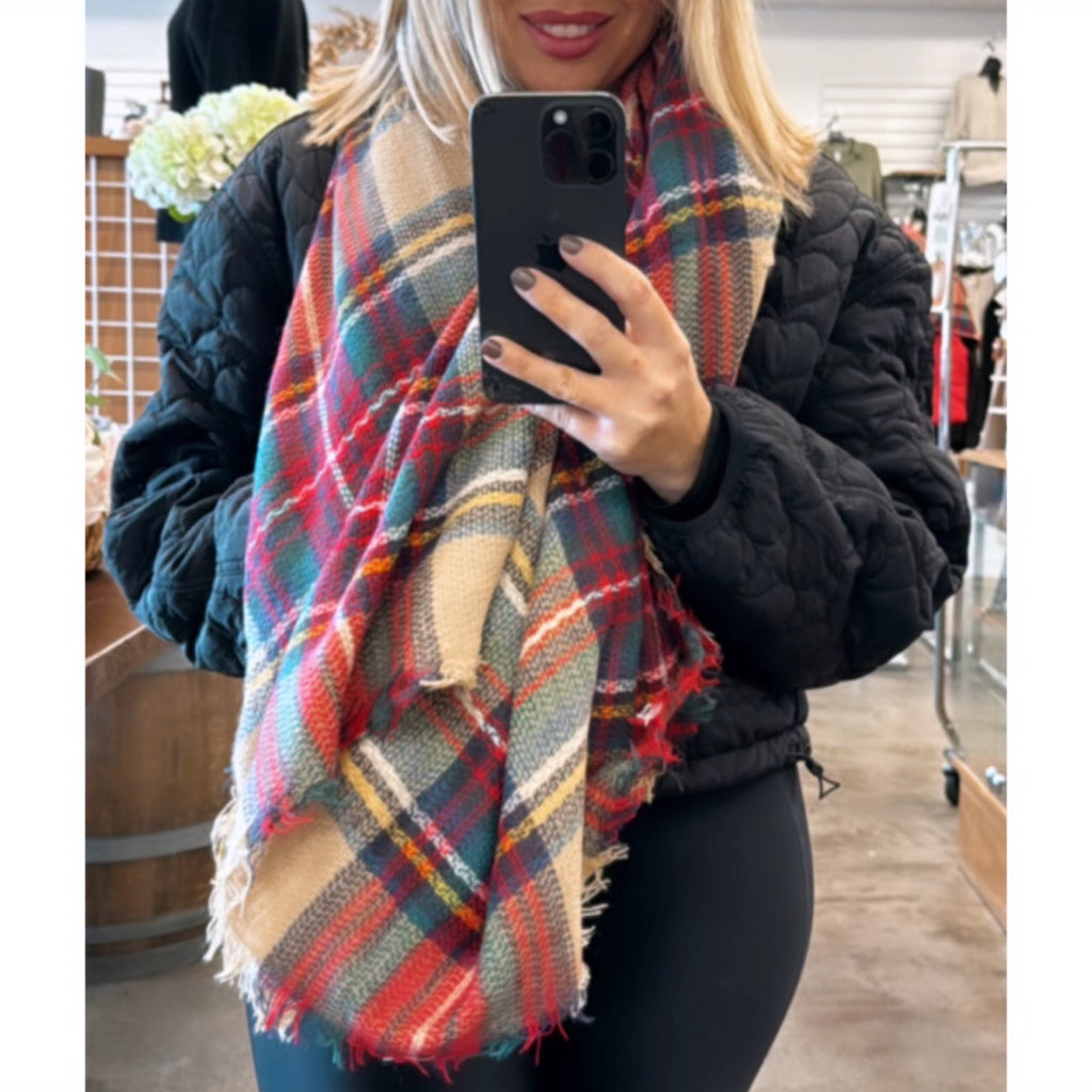 Classic Blanket Scarf Khaki