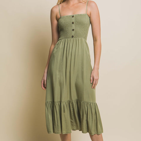Take Time For Yourself Smocked Maxi Dress Persimmon