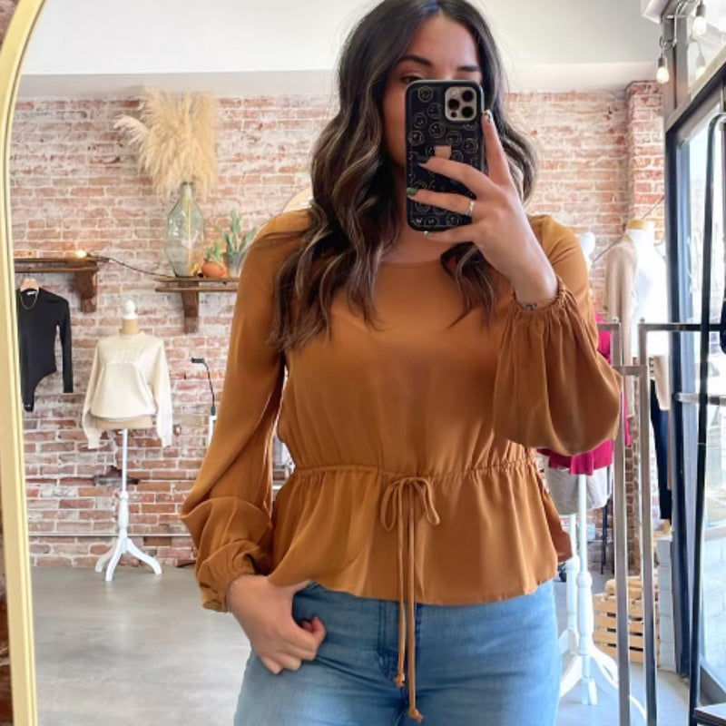 Style Days Woven Long Sleeve Top