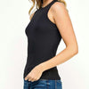 Easy On Me Ribbed Tank Top Black