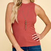 Easy On Me Ribbed Tank Top Rust