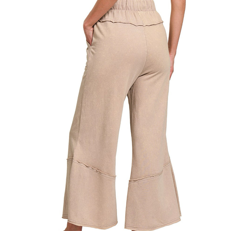 Sassy And Cute Flare Hem Pants Mocha