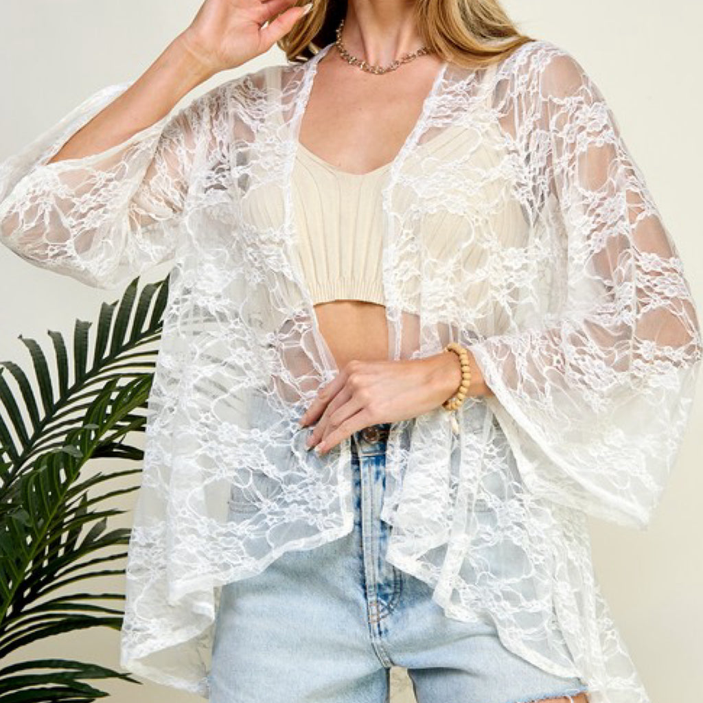 Simply Love Lace Cardigan White