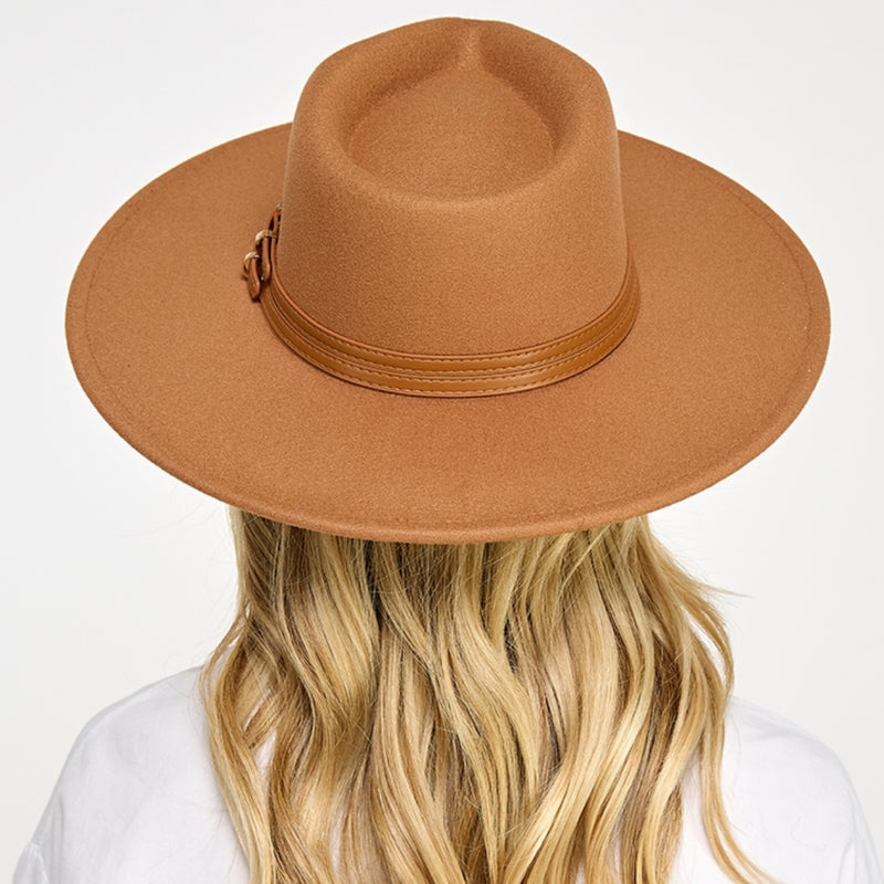Double Belt Strap Fedora Hat